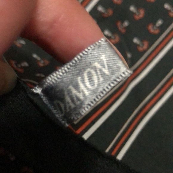 Vintage Damon Scarf-Made in Italy-Polyester-18x18-Green&Red - Picture 8 of 11